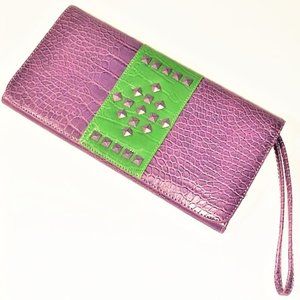 eBISU Reptile Embossed Vegan Leather Clutch